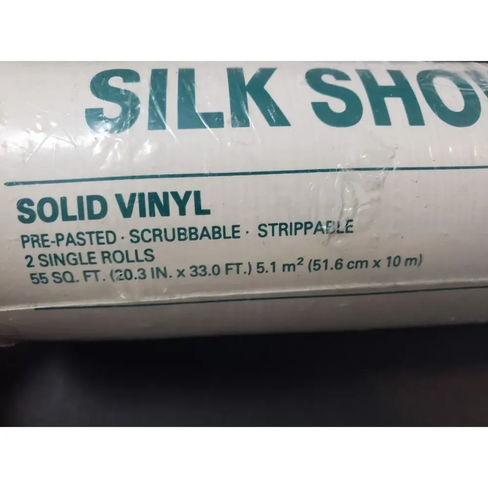 (JL) VTG Silk Showcase Wallcovering Solid Vinyl Wallpaper 56214 B Lot of 2